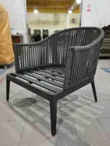 Silla de cuerda tejida resistente al agua para exteriores, silla moderna y duradera para Patio, <span class=keywords><strong>restaurante</strong></span> y jardín - Product Image 3