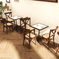 Ensemble de meubles de style nordique pour restaurant, bistro, café, hôtel, table à manger et chaise en bois de noyer