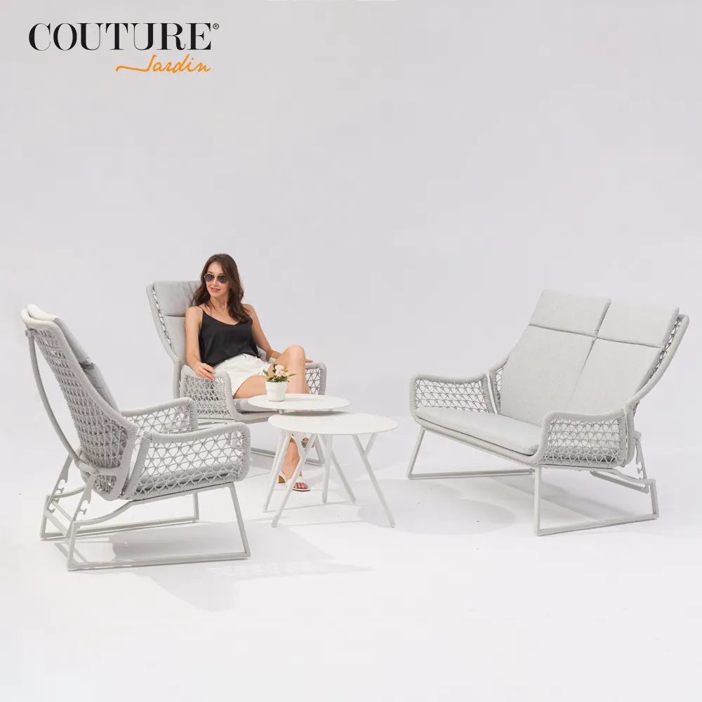 Coutrue Leisure Alum Lounger Sofa Sectional Patio Garden Adjustable Leisure Two Seater Terrace Furniture