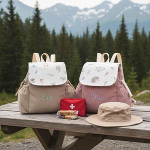 Mochila de Pana con Nombre Bordado Personalizado, Ligera, Hecha a Mano, sin Cierre, para Niños, Jardín de Infancia, Regreso a Clases - Product Image 3