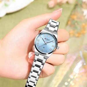 Montres-bracelets à quartz CURREN 9095, design luxueux, cadran simple et romantique avec strass, bracelet en acier inoxydable. - Product Image 6