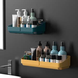 Étagère <span class=keywords><strong>de</strong></span> rangement murale pour cosmétiques pour salle <span class=keywords><strong>de</strong></span> bain, étagère en plastique pour toilette et douche - Product Image 4