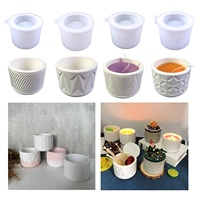 Moule en silicone 3D 2 types de motifs géométriques simples classiques à cylindre surfacé pour vase succulent en résine cire plâtre diy