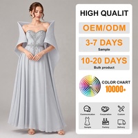 Robe longue de soirée élégante et modeste pour femme, personnalisable, couleur unie, taille haute, épaules dénudées