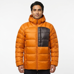 Veste d'hiver personnalisée en toile pour hommes avec col montant, logo avant, coton de qualité supérieure, coupe-vent léger - Product Image 1