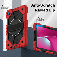 Étui robuste WESOROL à 3 couches pour tablette T-Mobile Revvl Tab 2 10.1'' 2025 en silicone avec support rotatif à 360° et sangle de transport main/épaule