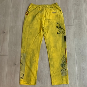 Pantalon de survêtement jaune délavé style vintage avec cordon de serrage pour homme - Nouvelle collection automne-hiver - Streetwear Hip Hop DUAA - Product Image 3
