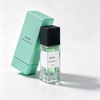 Flacon de parfum vide carré coloré personnalisé de 30 ml, flacon de parfum classique à sertir avec boîte d'emballage