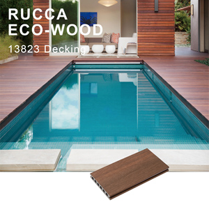 Rucca 138*23mm Pavimentazione per Esterni in Legno Plastico Impermeabile Installazione a Incastro Pavimento Ingegnerizzato in Teak PVC Noce per Giardino/Parco - Product Image 5