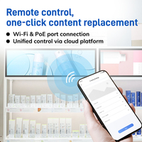 MinewTag 28.6 Inch IP65 Peralatan Periklanan Supermarket Layar LCD Digital Penuh Warna Video Strip untuk Penggunaan di Rak