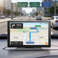 Tablette Android 12 de 10,1 pouces avec CarPlay, Android Auto, Mirror Link et caméra de recul - Grand écran de navigation, carte du monde entier, 64 Go de mémoire flash