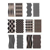Panneaux acoustiques pour mur de studio Insonorisation Grille en fibre de polyester Bande de bois profilée Panneau insonorisant avantageux
