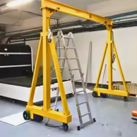 Grue mobile sans rail OLG 1 tonne, hauteur de levage 5 m, réglable, en acier et aluminium - Utilisation intérieure portable, garantie 1 an
