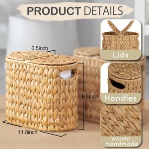 Jacinthe d'eau saule 4 rouleaux de <span class=keywords><strong>papier</strong></span> toilette panier de rangement couvert salle de bain - Product Image 4