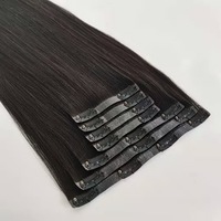 Extensions de cheveux Remy indiens de couleur noire naturelle Hotsale Clip sans couture de cheveux humains de haute qualité