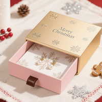 Boîtes rigides en carton recyclé personnalisées avec tiroir, finition dorée mate, logo imprimé tendance, emballage cadeau de Noël pour appareil photo