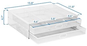 Metal Mesh Monitor Riser Desktop Stand with <b>Storage</b> Drawers <b>for</b> <b>Computer</b> Laptop LED LCD OLED Flat Screen Display and Printer - Product Image 4