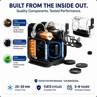 Machine à Granita Double 2,6 L*2, Machine à Boissons Glacées, Machine à Crème Glacée, Machine Commerciale à Boissons Glacées 8 en 1
