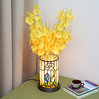 Lampe de table style Tiffany, vitrail motif volubilis, lampe de chevet artisanale, décoration artistique pour la maison, le bureau, cadeaux pour enfants