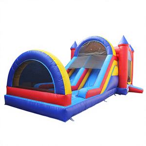WINSUN tobogán seco inflable comercial Castillo hinchable para niños Combo de doble tobogán Material de PVC ignífugo impermeable fácil de configurar - Product Image 1