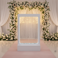 Décorations de mariage, panneau de bienvenue pour événements, cascade décorative, fontaine d'eau en verre trempé, écran d'eau LED