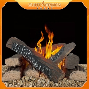 Bûches <span class=keywords><strong>de</strong></span> cheminée à gaz 5pcs Bûches <span class=keywords><strong>de</strong></span> bois en céramique pour inserts <span class=keywords><strong>de</strong></span> gaz d'intérieur sans ventilation - Product Image 6