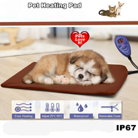 Coussin chauffant pour animaux de compagnie avec 6 températures réglables et 5 minuteries pour chats et chiens