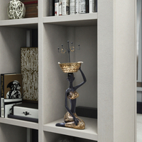 Décoration de la maison Art moderne luxe noir et or Figurine pour femme ornements meubles de salon accessoires pour la maison cadeaux de décoration