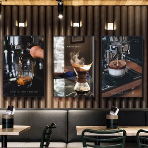 Tùy Chỉnh Hiện Đại Vải Nhôm Hợp Kim Sơn Trang Trí Nghệ Thuật Retro Cà Phê Sữa Trà Cửa Hàng Bức Tranh Tường Cảnh Thực Treo Màu Đen - Product Image 2