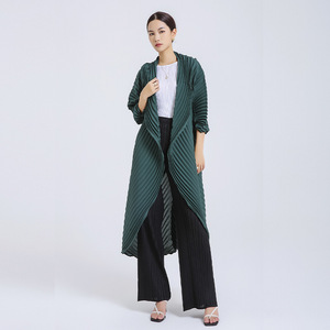 Miyake Nuovo 2026 Cappotto <span class=keywords><strong>Trench</strong></span> Vintage Plissettato Elegante Moda Vita Alta Versatile Lunghezza Media Abbigliamento Femminile - Product Image 3