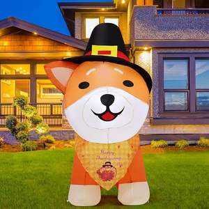 Decoración inflable para exteriores-Sombrero con perro Shiba Inu iluminado por LED para fiesta <span class=keywords><strong>de</strong></span> vacaciones <span class=keywords><strong>Jardín</strong></span> Patio <span class=keywords><strong>de</strong></span> césped - Product Image 2