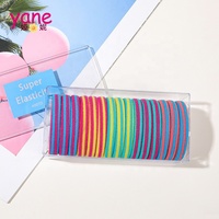 YANE Grosir Karet Rambut Elastis Ramah Lingkungan 15 Pcs/Kotak Karet Berkualitas Tinggi Aksesoris Anak Multi Warna