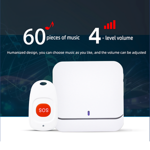 2 Transmitter 1 Receiver Wireless Audio Doorphone Elderly Care SOS Caller Functions Lanyard Button <strong>Intercom</strong> for Home Security - Product Image 3