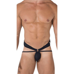 Kostum Elastis Bondage Seksi Pria Gay dengan Tali Bahu, Pakaian Panggung Tanpa Punggung, Celana Dalam Jockstrap - Product Image 5