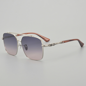 CH8078 Lunettes de soleil carrées en titane de haute qualité pour hommes Large Outdoor Designer Brand Gradient Color Shades Ultra-Light Logo Lens - Product Image 5