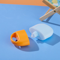 Porte-clés avec flacons de crème à presser pour cosmétiques, mini flacon de crème solaire personnalisé 40 ml, emballage de crème solaire en PE