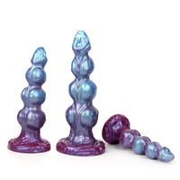 Dildo de Fantasía Luminoso en la Oscuridad, de Silicona, con Forma de Monstruo Alienígena, con Ventosa, Juguete Sexual para Mujeres, Tapón Anal, Neón, Nuevo