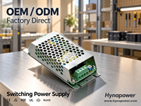 Alimentation à découpage 24W 48Vdc/0.5A, entrée 90~264Vac, boîtier en aluminium UL508 FCC pour systèmes de contrôle d'accès et d'interphone Hynapower HP-T4805