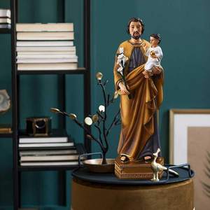 Saint and Child Jesus Resin - Religious Altar Decor Handcrafted Custom OEM Wholesale Factory Resin Material and Long-las - Product Image 2