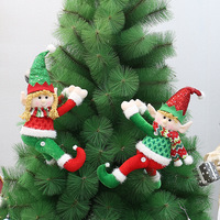 Arbre de Noël Navidad 30cm Elfes Elfe de Noël Jambes suspendues Arbre de Noël Pendentif Elfes de Noël