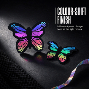 Cache-tétons adhésifs papillon holographiques pour festivals et raves, personnalisables OEM ODM, fournisseur en gros de marques privées - Product Image 4