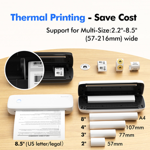 Impresora Térmica Portátil Personalizada de Papel A4 sin Tinta <span class=keywords><strong>para</strong></span> Documentos y Tatuajes, Compatible con 57-216 mm, Interfaz USB, iOS y Android - Product Image 5