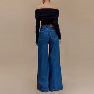 Pantalones Vaqueros de Mujer con Diseño Personalizado, Logotipo Personalizado, Venta al Por Mayor, Talla Regular, Cintura Alta, Estilo Flare - Product Image 2