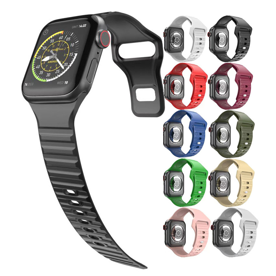 Climber Fashion Silicone Link Strap Loop for <strong>Apple</strong> <strong>Watch</strong> Band 44/40mm for IWatch Series 8 7 6 Sport Bracelet 42 41 45 49mm Ultra
