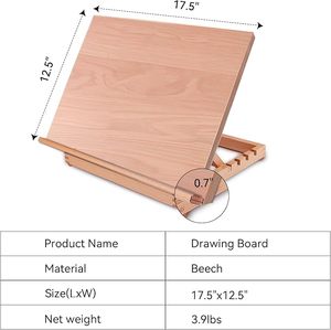 Cavalletto da Tavolo A3 con Superficie Liscia, Cavalletto Artistico ad Angolo Regolabile per Artisti, Bambini, Principianti e Studenti - Product Image 2