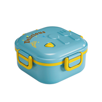 Boîte à bento de pique-nique de dessin animé mignon compartiment à lunch portable pour micro-ondes fourchette cuillère école nourriture fraîche mallette de rangement enfant