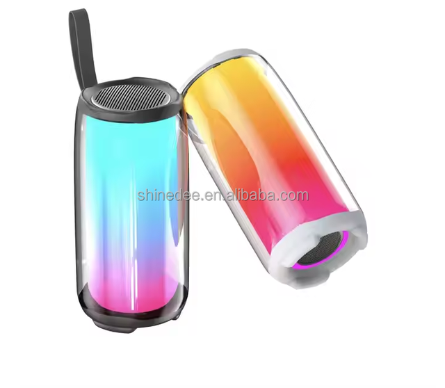 China Waterproof RGB LED Lights Powerful Double Bass Microphone Portable Subwoofer Stereo Sound Karaoke Wireless Charger Speaker