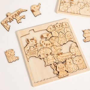 Cadeau unique, divertissement familial, décoration de bureau à domicile, puzzles en bois découpés avec précision en forme d'animaux pour enfants et adultes - Product Image 1