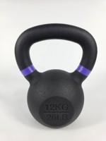 Kettlebell de 2 kg avec logo personnalisé, revêtement coloré, identification du poids par couleur, idéal pour les centres de fitness
