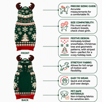 Pull de Noël pour chien, sweat à capuche pour animaux de compagnie, motif renne vert, flocon de neige, tricoté, chaud, confortable, festif, pour petits chiens et chats, hiver, OEM